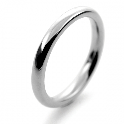 Slight or Soft Court Very Heavy -  2.0mm Platinum Wedding Ring 